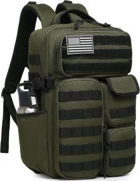 Wotony Tactical Backpack - Military waterproof backpack with multiple pockets and tactical gear for the outdoors (army green, 25L)