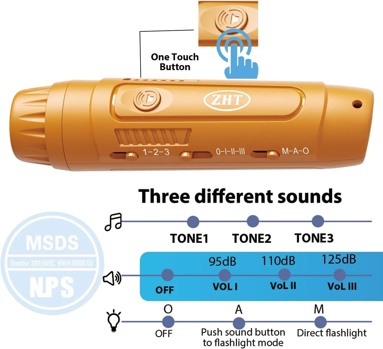 ZHT Electronic Whistle 3 Tone High Volume Adjustable. Handheld Sports Whistle with Lanyard for Referees Coaches Teachers, Camping, Hiking Outdoor Emergency Whistle