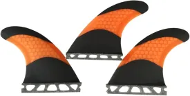 ZHU-CL Surf & SUP Fin 3Pcs Surfboard Honeycomb Rudder Surfboard Fins Carbon Fiber Surfboard Accessories Fiberglass Surf Tail Fin for Longboard Surfboard & Paddleboard (Color : Orange, Size : G7)