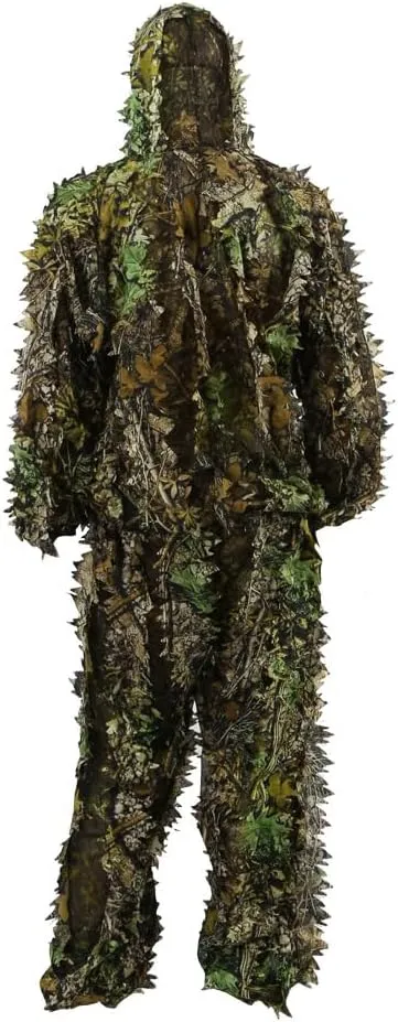 Zicac Outdoor Camo Ghillie Suit 3D Leafy Camouflage Clothing Jungle Woodland Hunting